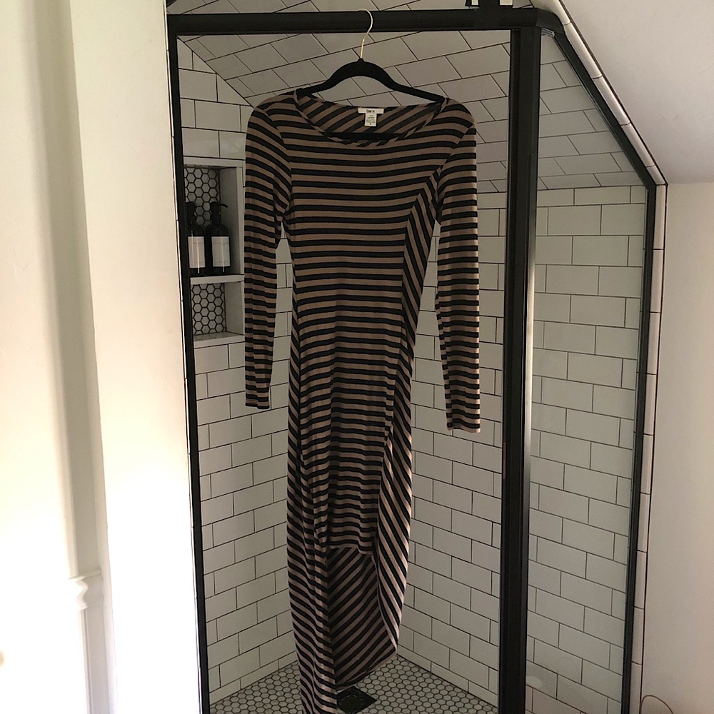 Asymmetric long sleeve dress